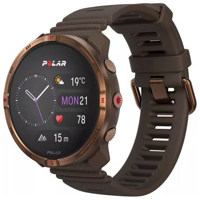 Polar Grit X2 Smartwatch Multisport Marrone Rame Cassa Acciaio GPS