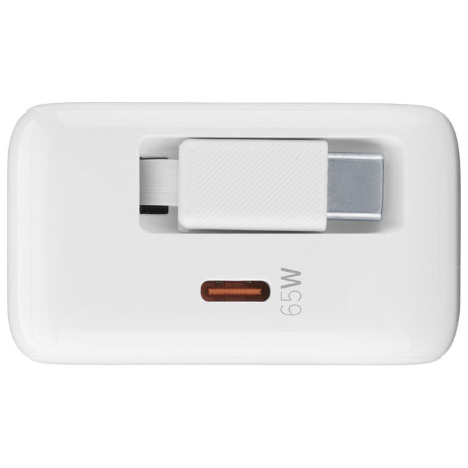 Cellularline Caricabatterie da Rete 65W con Cavo Retrattile USB-C GaN