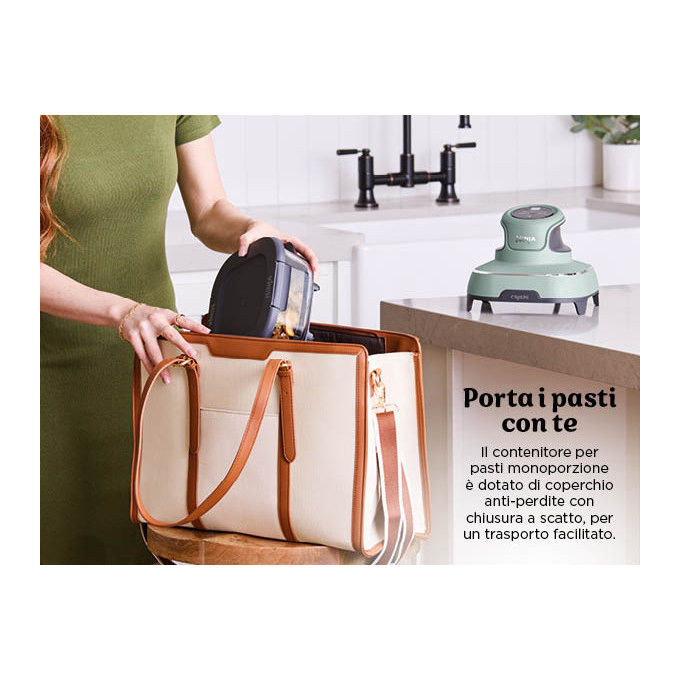 Ninja Crispi FN101EUGY Friggitrice ad Aria Calda  3,8 Litri 1700 W Blu Grigio Trasparente