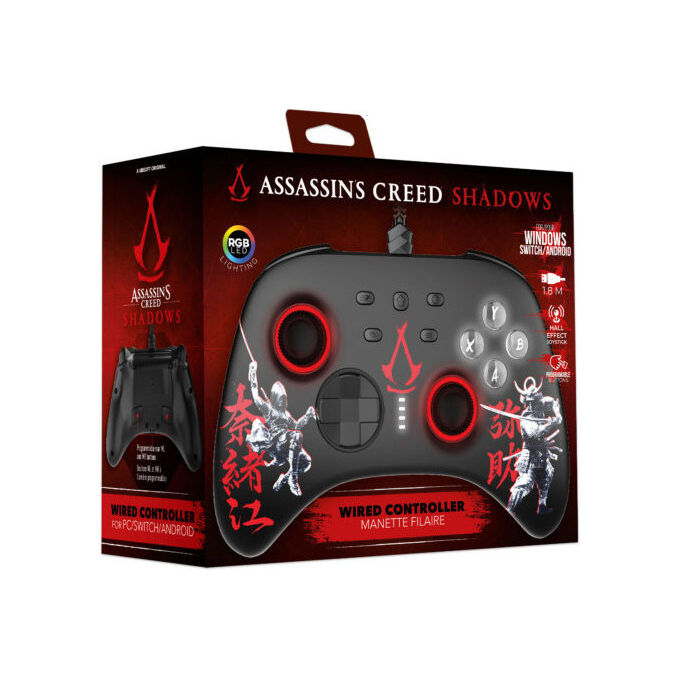Freaks and Geeks Gamepad USB Nero e Rosso Compatibile Android Nintendo Switch e PC