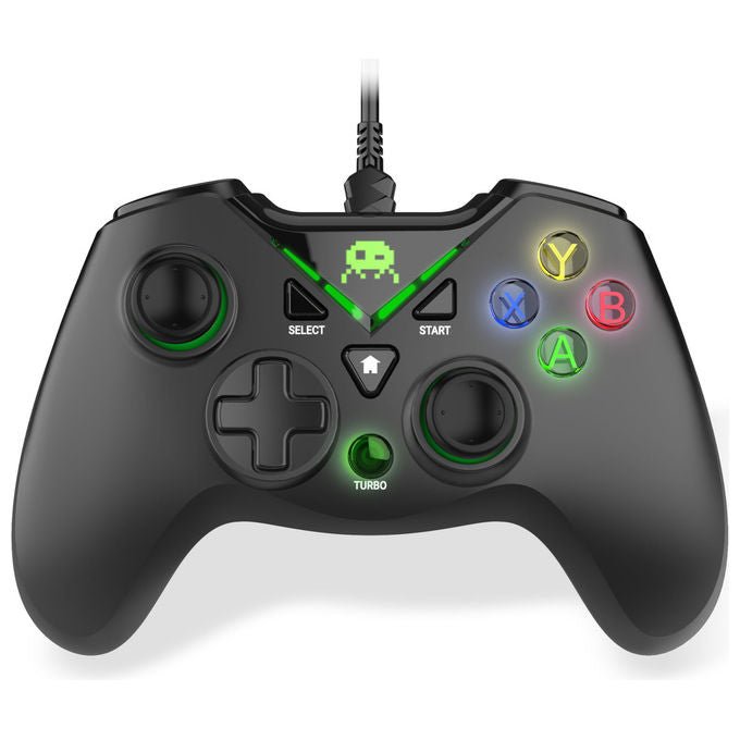 Freaks and Geeks Controller Cablato Nero per PC Cavo 3M Doppio Motore Vibrazione