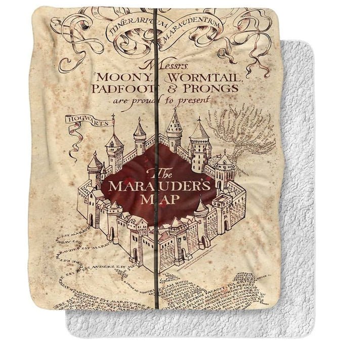 Harry Potter Coperta Sherpa Mappa del Malandrino 100x150 cm