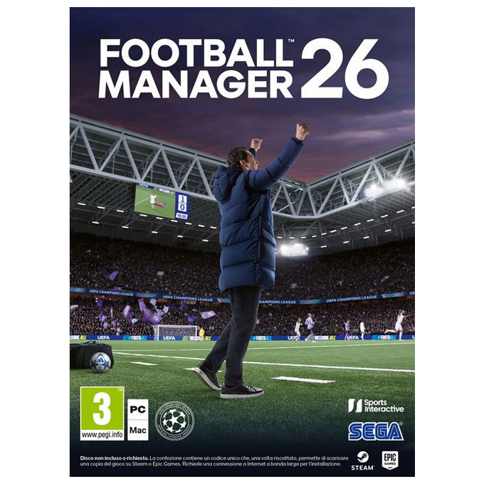SEGA Football Manager 2026 Gioco Manageriale Sportivo Piattaforma PC-MAC Italiano