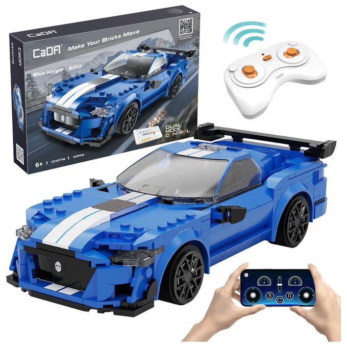 Cada Auto da Costruzione Radiocomandata Blue Knight 325 Pezzi Programmabile con APP