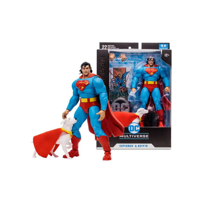 Mcfarlane Toys Action Figure Superman e Krypto 18 cm DC Comics Multiverse 22 Parti Mobili