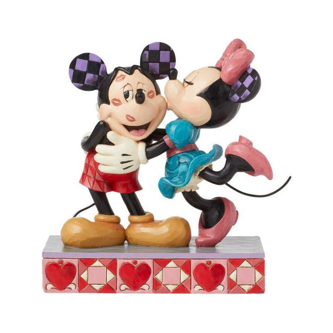 Disney Traditions Statuetta Topolino e Minnie Abbraccio D'Amore Resina Pietra Jim Shore