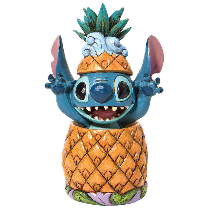 Enesco Statuetta Stitch in un Ananas Disney Traditions Resina Dipinta a Mano
