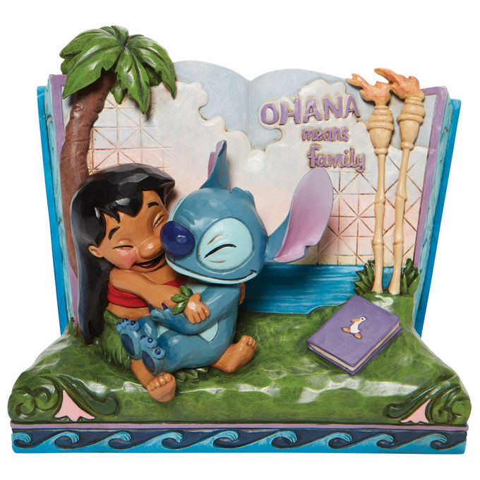 Disney Traditions Statuetta Libro di Fiabe Lilo and Stitch Resina Jim Shore