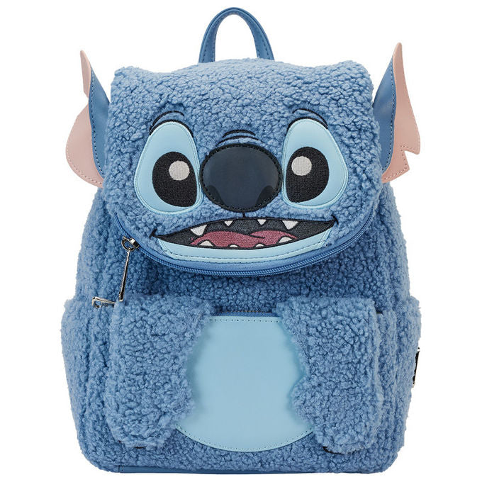Loungefly Zaino Stitch Blu Felpato Casual Disney