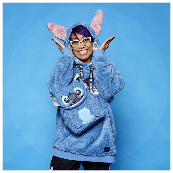 Loungefly Zaino Stitch Blu Felpato Casual Disney