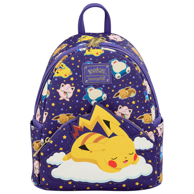 Loungefly Zaino Pokemon Pikachu e Amici 26.67x22.86x11.43 cm Pelle Vegana