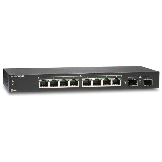 SonicWall Switch di Rete SWS12-8POE 8 Porte PoE Supporto 24x7 1 Anno