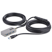 StarTech.com Hub USB 3.2 Gen 1 4 Porte 10 m Nero e Argento