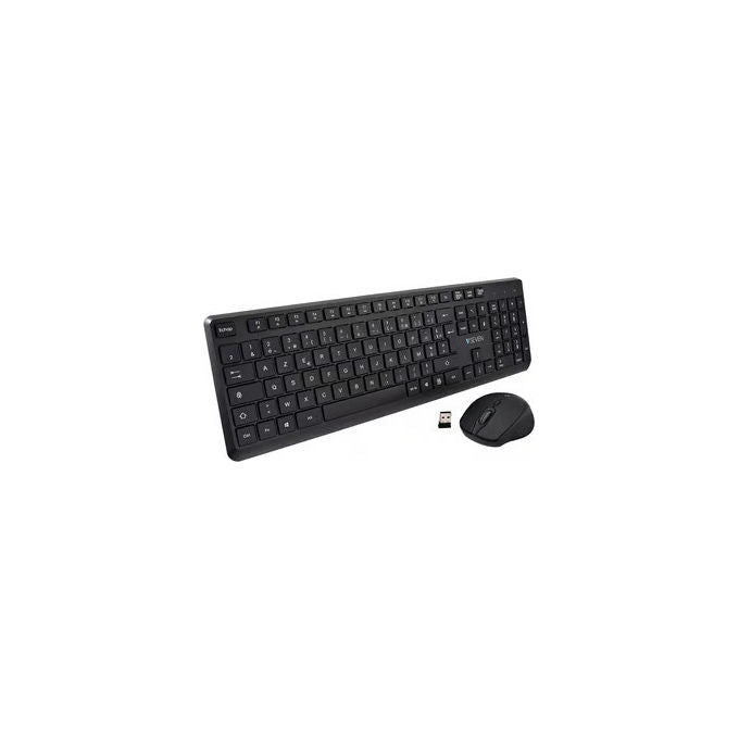V7 Combo Tastiera e Mouse Wireless Layout Francese AZERTY Nero