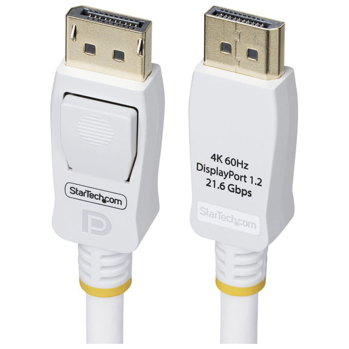 StarTech.com Cavo DisplayPort 1.2 VESA Certificato 1.8 m 4K 60Hz Bianco