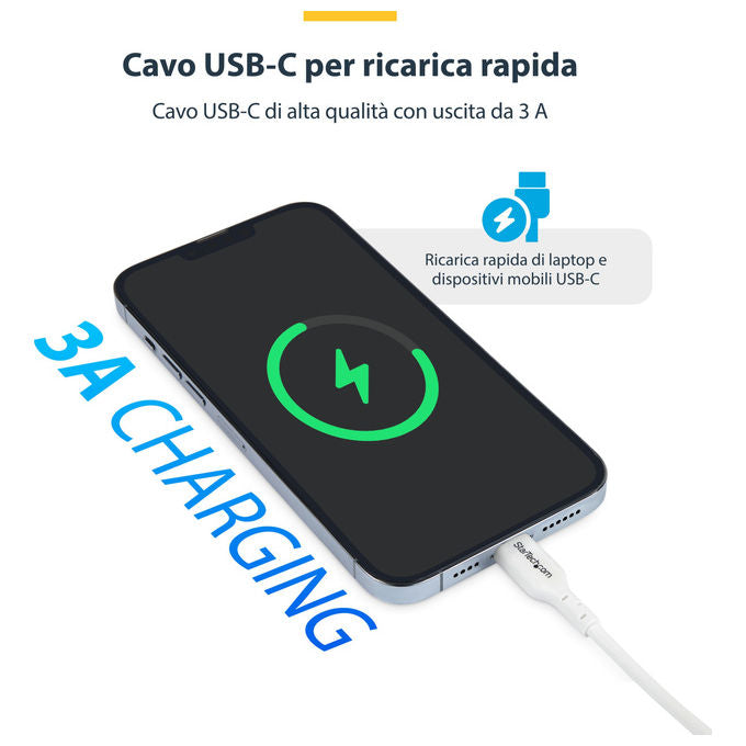 StarTech.com Cavo USB-C 1m USB 2.0 Tipo-C Ricarica 60W Bianco