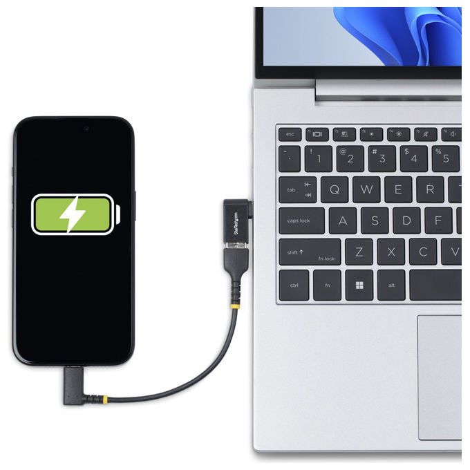 StarTech.com Adattatore USB-C a USB-A Angolo Retto 5Gbps M-F Nero