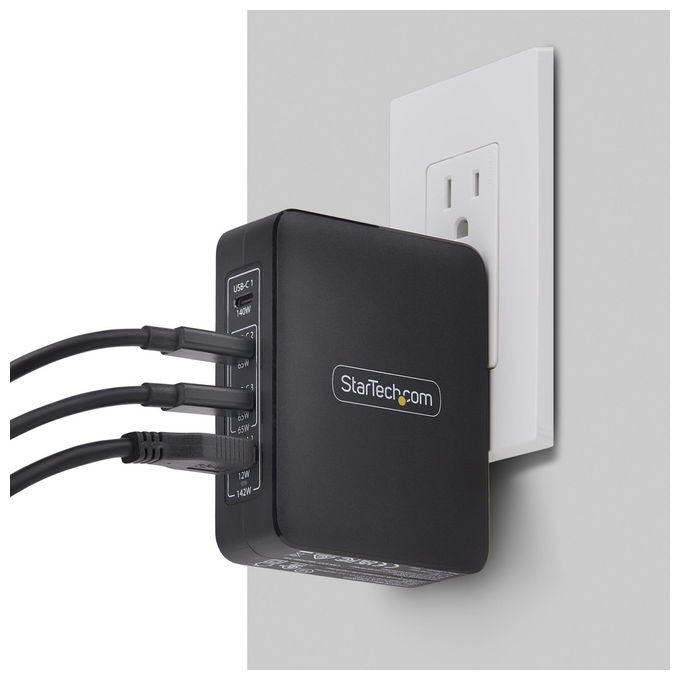 StarTech.com Caricatore USB-C 140W 3x USB-C 1x USB-A Adattatore Alimentazione GaN PD 3.1