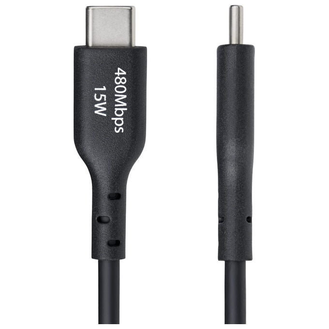 StarTech.com, Cavo di Ricarica USB, USB-A a USB-C, 1m, 3A, USB 2.0, TPE, Nero