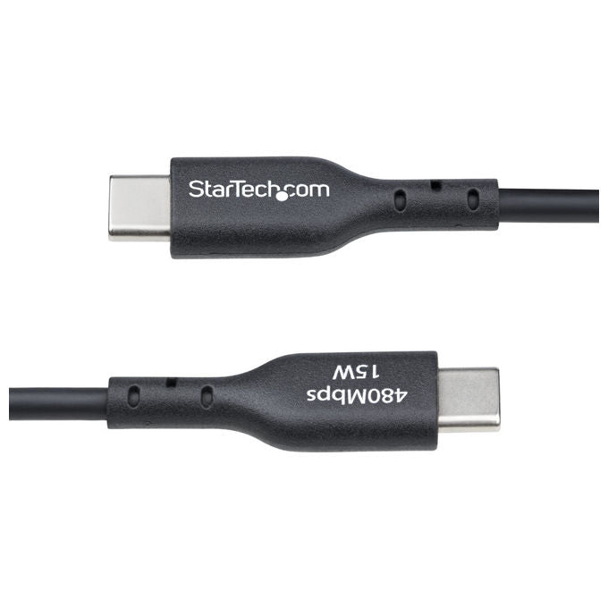 StarTech.com, Cavo di Ricarica USB, USB-A a USB-C, 1m, 3A, USB 2.0, TPE, Nero