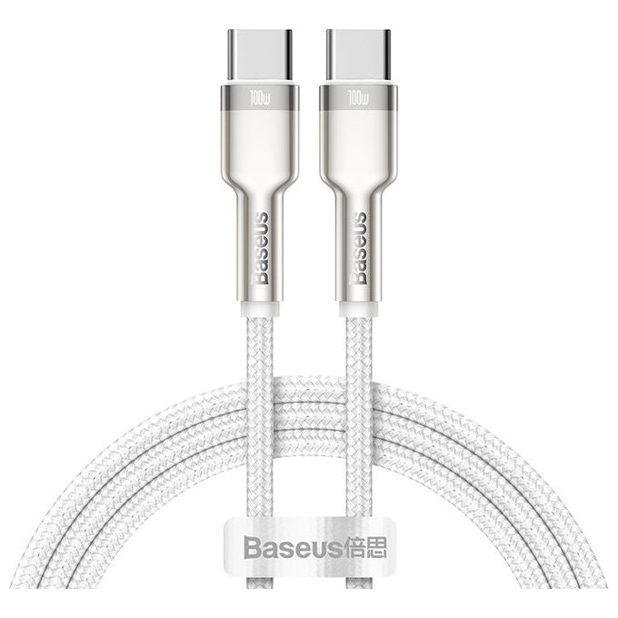 Baseus Cavo USB-C 2.0 2m Ricarica Rapida Argento Bianco
