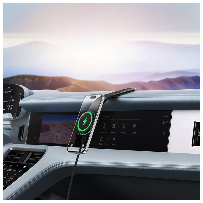 Baseus C02 Pro Supporto Auto Magnetico con Ricarica Wireless Nero