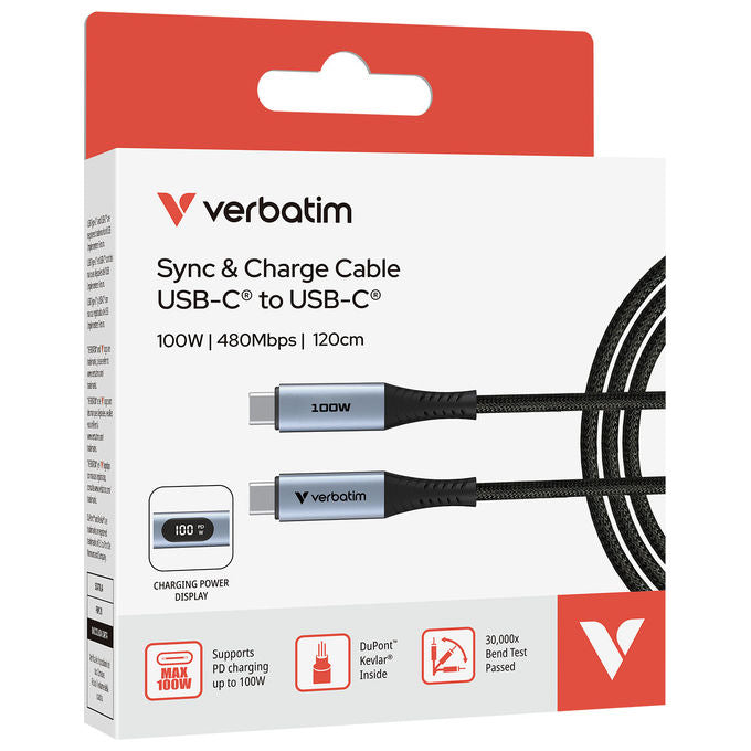 Verbatim Cavo USB-C 1.2 m USB 2.0 Nero