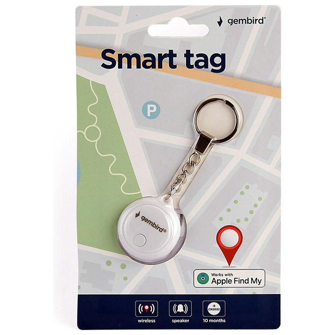 Gembird Smart Tag Localizzatore Bluetooth Grigio Bianco
