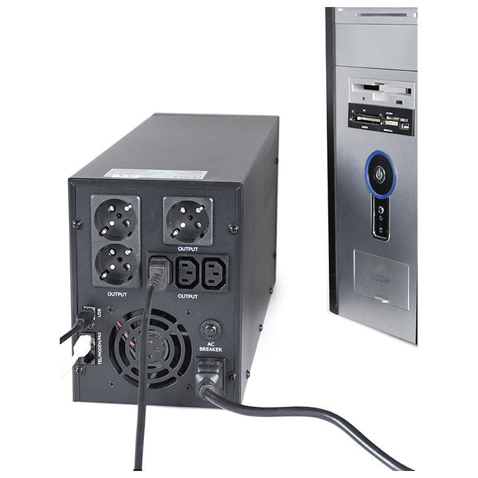 Gembird Gruppo di Continuita' UPS Line-Interactive 3 kVA 1800 W 6 Prese AC