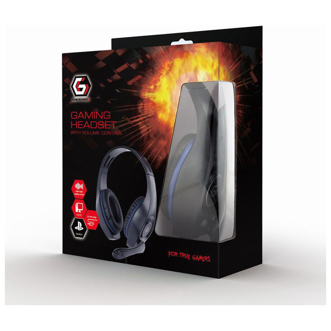 Gembird Cuffie Gaming Cablate Nero e Blu GHS-05-B con Microfono
