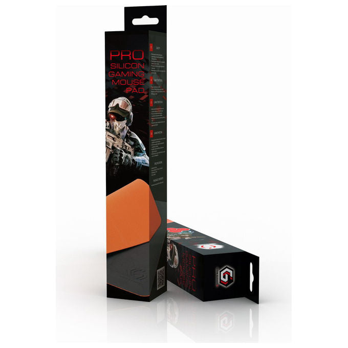Gembird Tappetino Mouse Gaming Pro Silicone Nero e Arancione Misura M