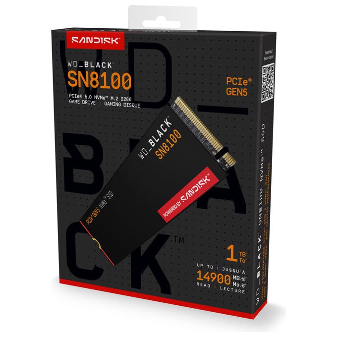 Western Digital Black SN8100, 1 TB SSD, NVMe PCIe Gen5, M.2 2280