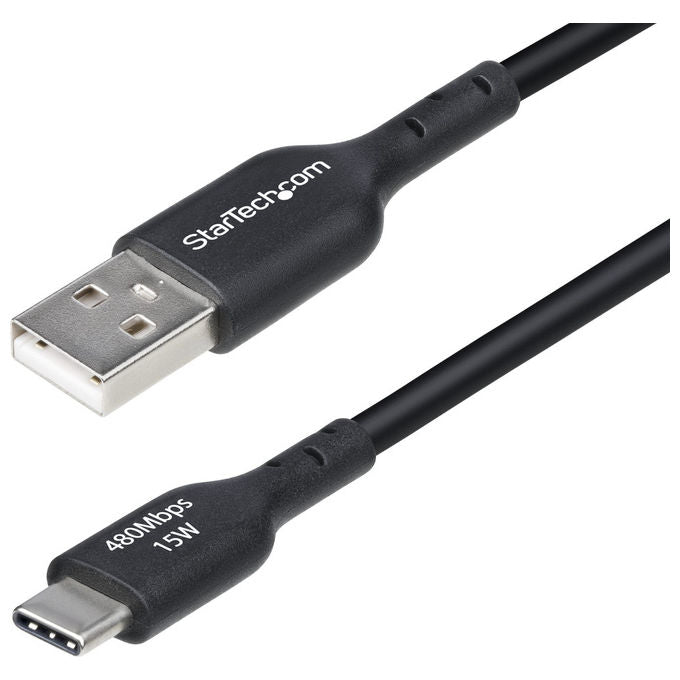 StarTech.com Cavo USB-A a USB-C 15cm Nero Ricarica e Sincronizzazione USB 2.0 3A