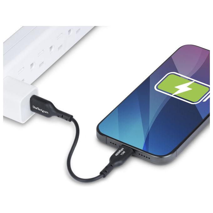 StarTech.com Cavo USB-A a USB-C 15cm Nero Ricarica e Sincronizzazione USB 2.0 3A