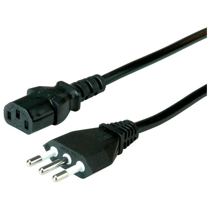 Value Cavo di Alimentazione Nero 1.8 Metri CEI 23-50 IEC 320