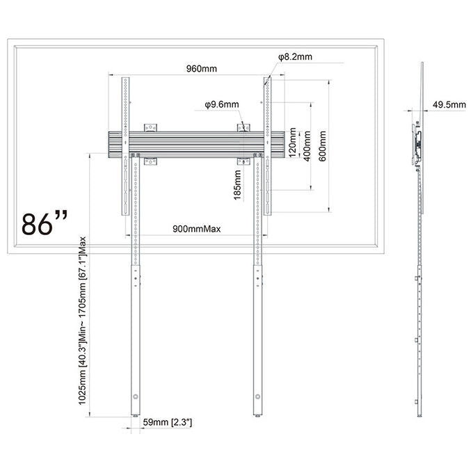 Multibrackets Supporto Display Espositivo 218 m Nero