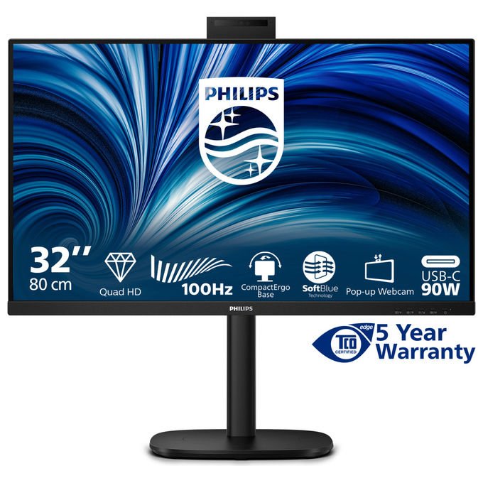 Philips Monitor PC 32B2U3601H-00 31.5'' Quad HD LCD Nero