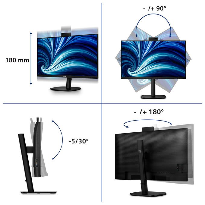 Philips Monitor PC 32B2U3601H-00 31.5'' Quad HD LCD Nero