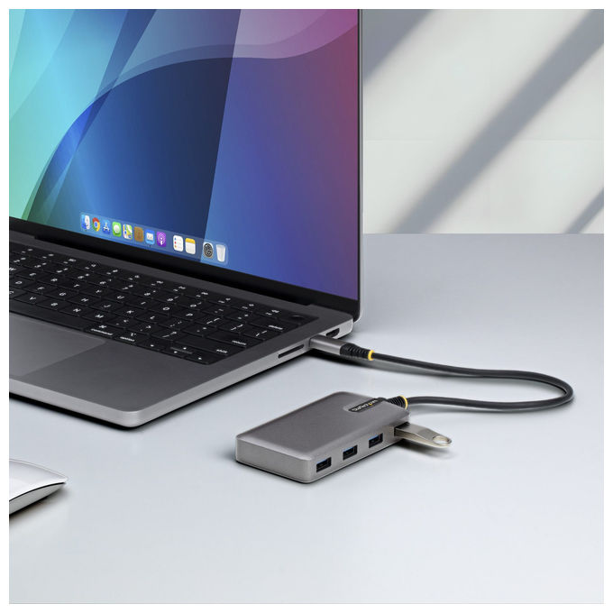 Startech.Com Hub USB 3.2 Gen 1 Type-C 4 Porte USB-A Grigio in Metallo