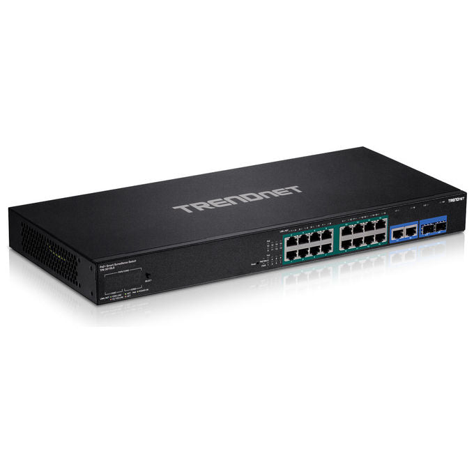 Trendnet Switch di Rete Gestito Gigabit Ethernet PoE 18 Porte RJ-45 Nero Montaggio Rack 1U