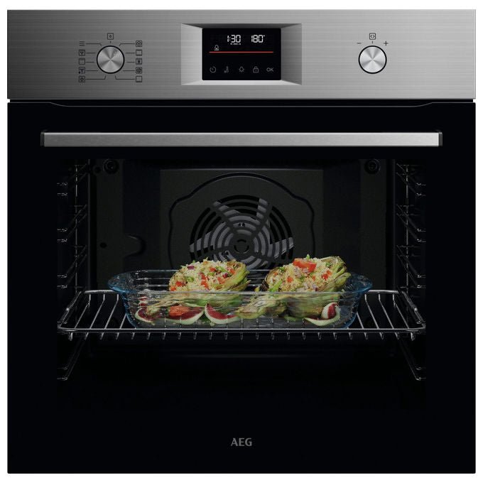 Aeg Forno Elettrico Multifunzione Pirolitico Serie 5000 TU5PB43SM 72 Litri Nero Acciaio Inox