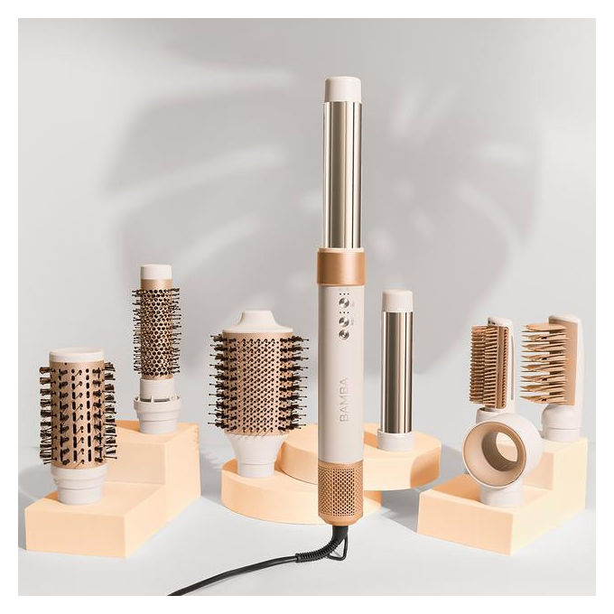 Cecotec Multistyler AirGlam CeramicCare Caldo 1400 W Champagne e Bianco 8 Accessori