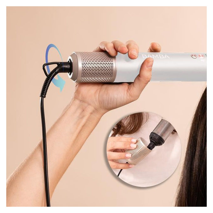 Cecotec Multistyler AirGlam CeramicCare Caldo 1400 W Champagne e Bianco 8 Accessori