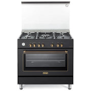 De’Longhi Cucina a Gas con Forno Elettrico Multifunzione 90x60 cm Antracite