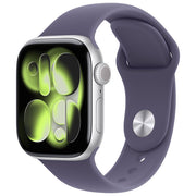 Apple Watch Series 11 42mm GPS Cassa Alluminio Argento Sport Band Viola Nebbia M-L