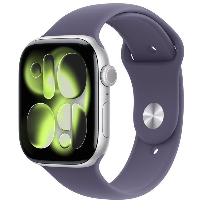 Apple Watch Series 11 GPS + Cellular 46mm Argento Alluminio Sport Band Viola Nebbia