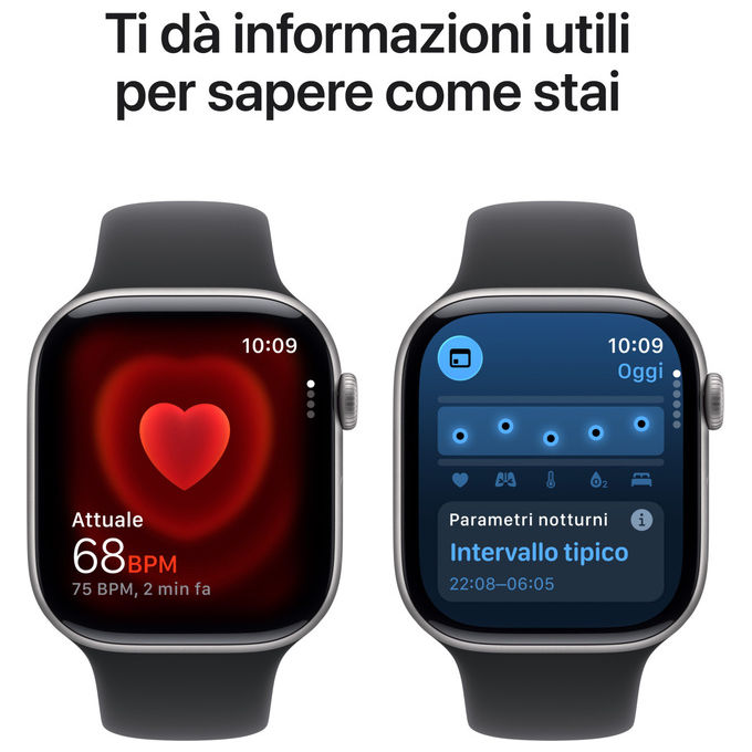 Apple Watch Series 11 46mm GPS + Cellular Alluminio Grigio Siderale Sport Band Nero M-L