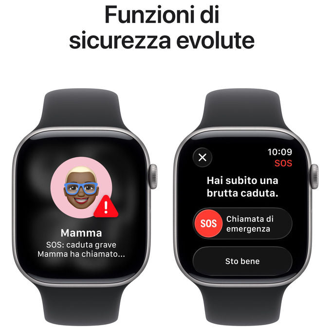 Apple Watch Series 11 46mm GPS + Cellular Alluminio Grigio Siderale Sport Band Nero M-L
