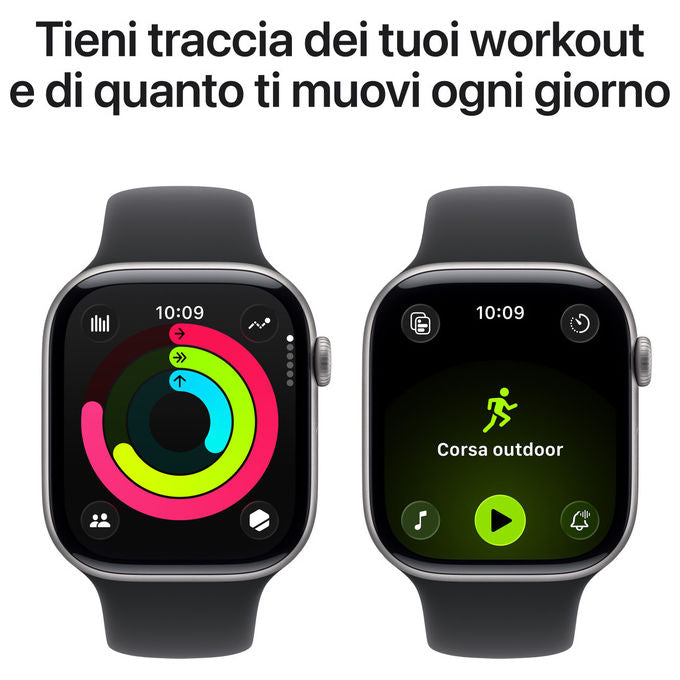 Apple Watch Series 11 GPS 46mm Cassa Alluminio Grigio Siderale Sport Band Nero