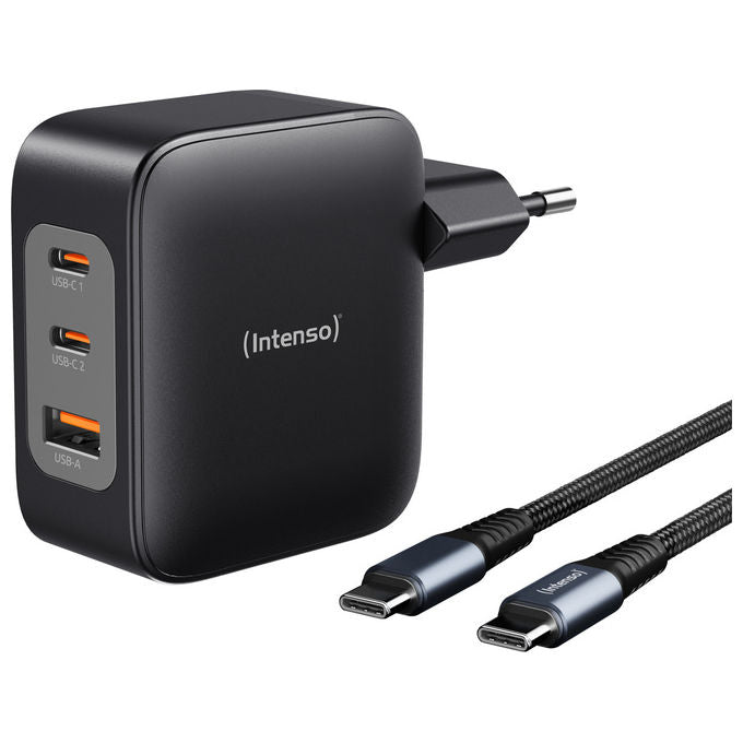 Intenso Caricabatterie USB-C GaN 100W Nero con Cavo
